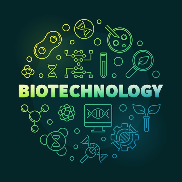 Esquema redondo colorido biotecnología