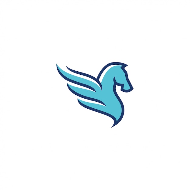 Esquema y relleno de color pegasus logo.