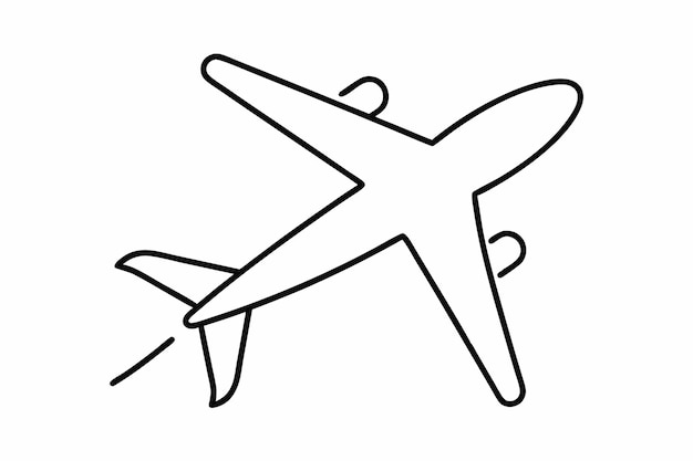 Un esquema sencillo de un avión en vuelo