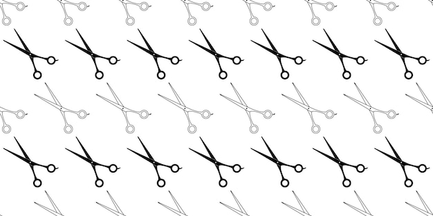 Vector esquema silueta tijeras patrón sin fisuras