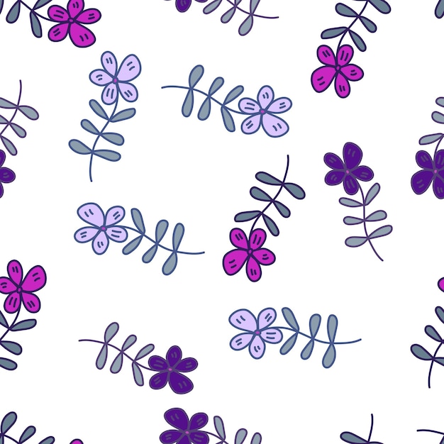 Vector esquema simple flor de patrones sin fisuras papel tapiz floral