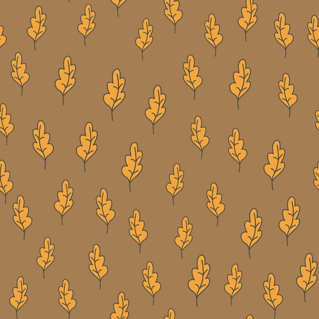Esquema simple roble de patrones sin fisuras Telón de fondo de follaje Fondo de pantalla de naturaleza