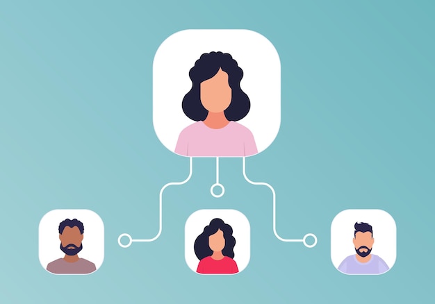 Esquema de subordinación de las personas Vector