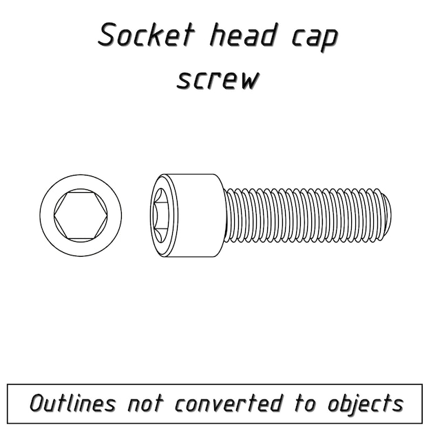 Esquema de sujetador de tornillo de cabeza hueca