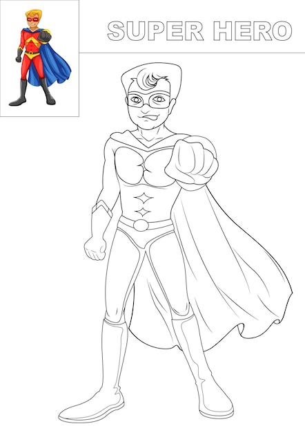 esquema de superhéroe para niños