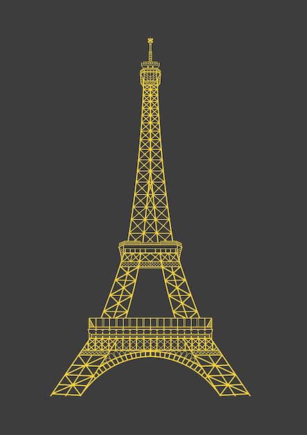 Vector esquema de la torre eiffel