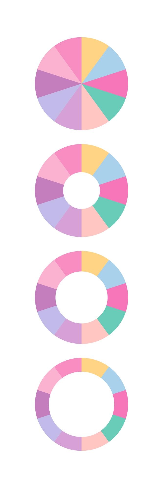 Vector esquemas con diez sectores plantilla de carga de círculo gráfico de pastel redondo del 100 por ciento barra circular
