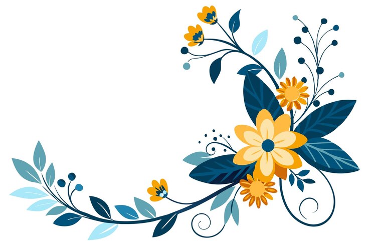 Vector esquina de borde floral con delicado