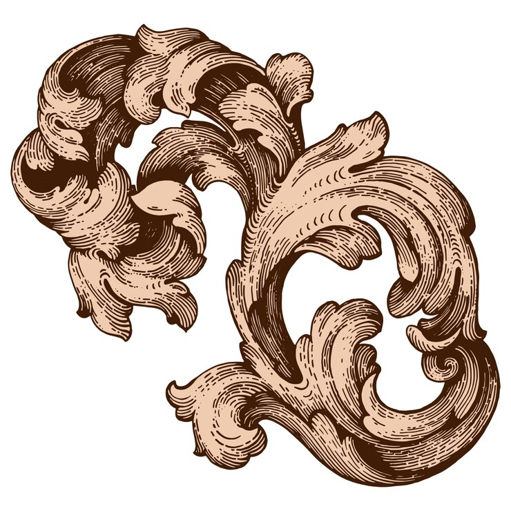 Vector esquina de borde ornamental floral barroco