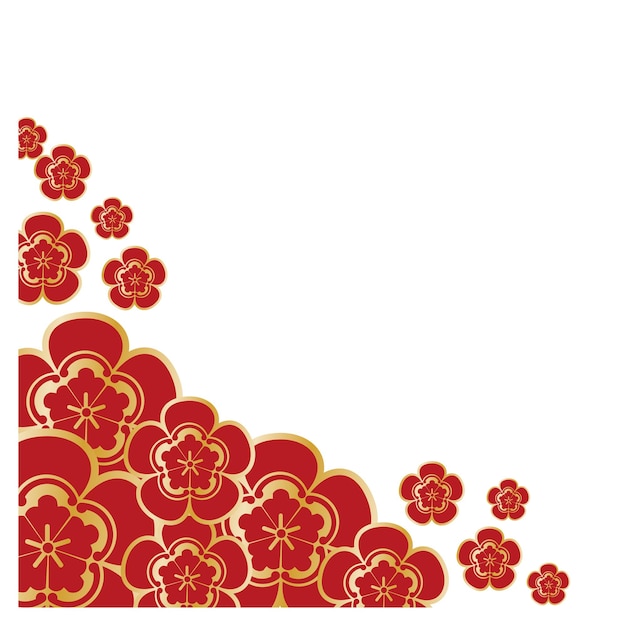La esquina floral de la flor roja