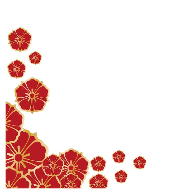 La esquina floral de la flor roja