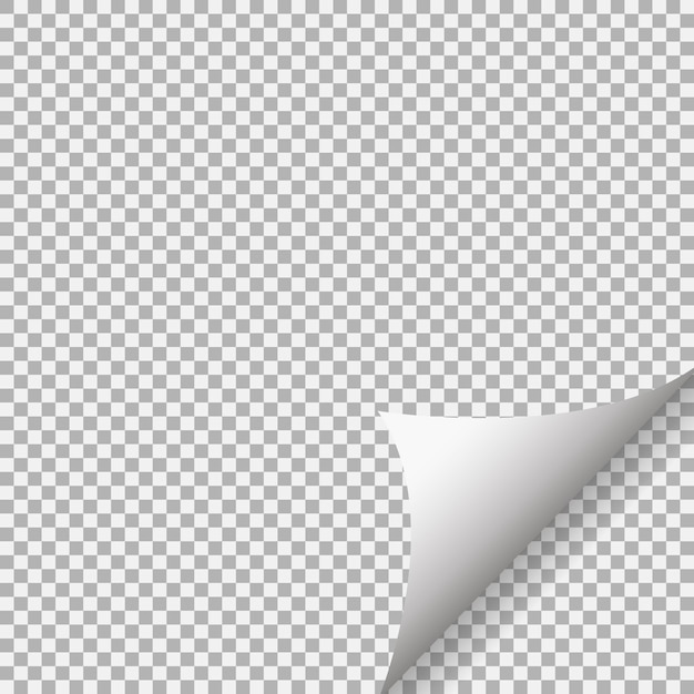 Vector esquina rizada de papel con sombra en el fondo. ilustración vectorial ep 10.
