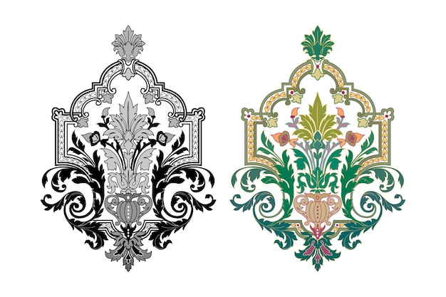 Esquinas de desplazamiento de viñeta floral caligráfico floral vintage elementos de diseño ornamental conjunto negro vector aislado