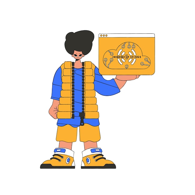 Está agarrando el logo de Internet de las cosas.