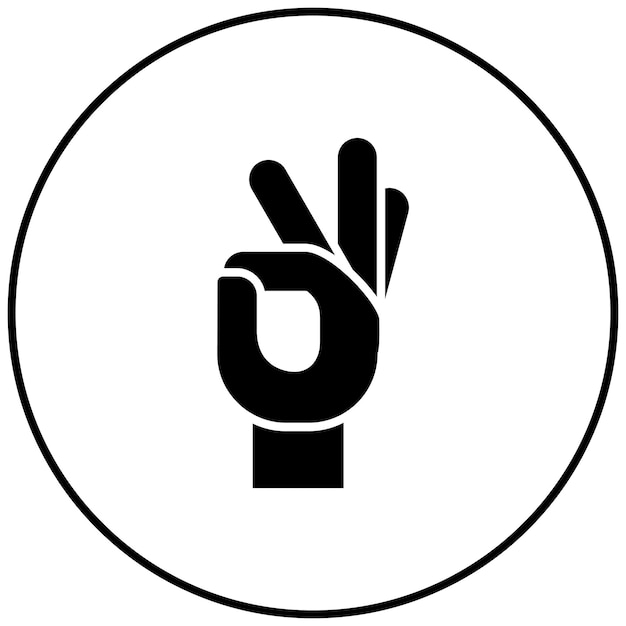 Está bien la imagen vectorial del icono de la firma de la mano se puede utilizar para la retroalimentación del cliente