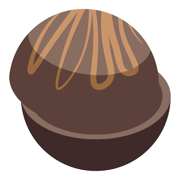 Se está girando un caramelo de chocolate redondo con decoración de caramelo