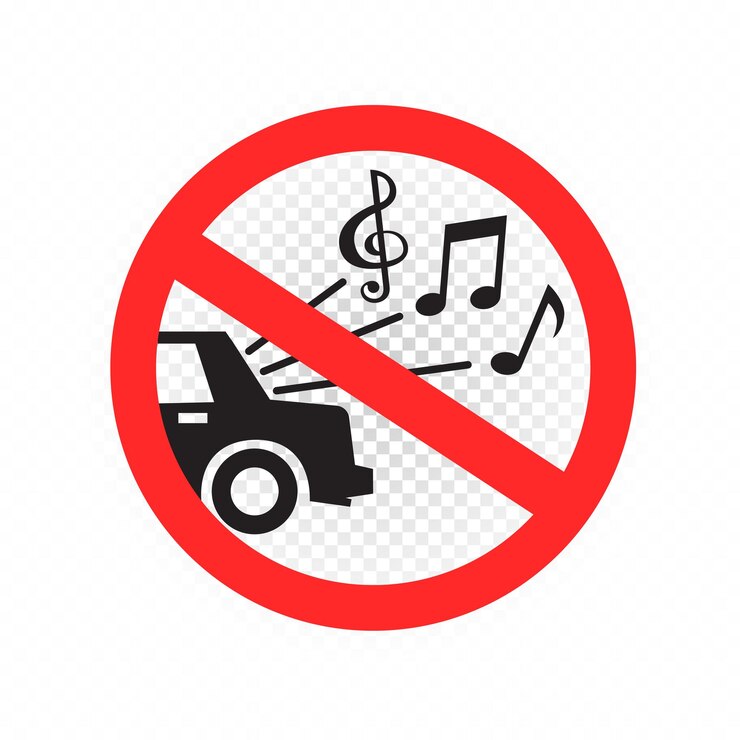 Vector está prohibido firmar música alta en el coche.