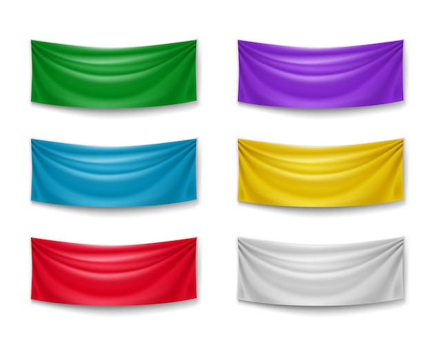 Se establecen pancartas de colores realistas para la publicidad