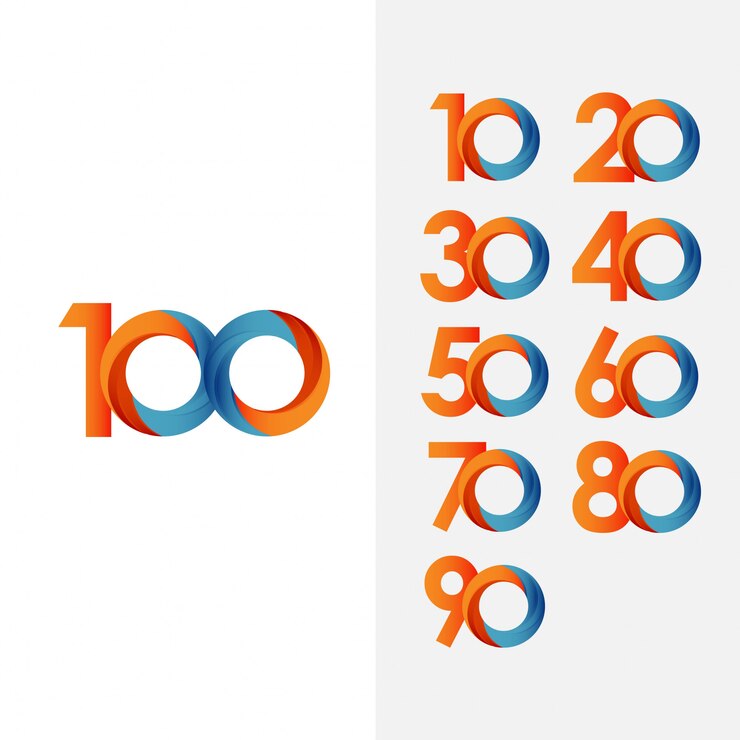 Vector establecer 100 años de aniversario y número plantilla vector