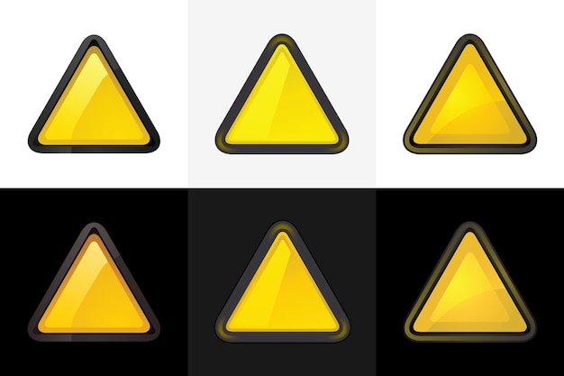 Establecer 6 botones de triángulo en blanco de color web 20