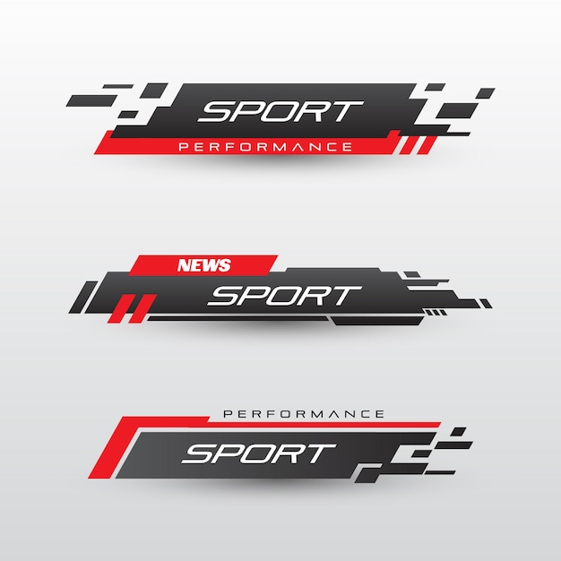 Vector establecer banners y tercios inferiores para banner bars sport news streaming video_20240116