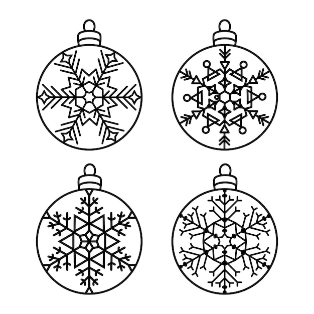 Establecer bolas de navidad decoraciones de año nuevo patrones redondos tallados con copos de nieve plantillas de encaje