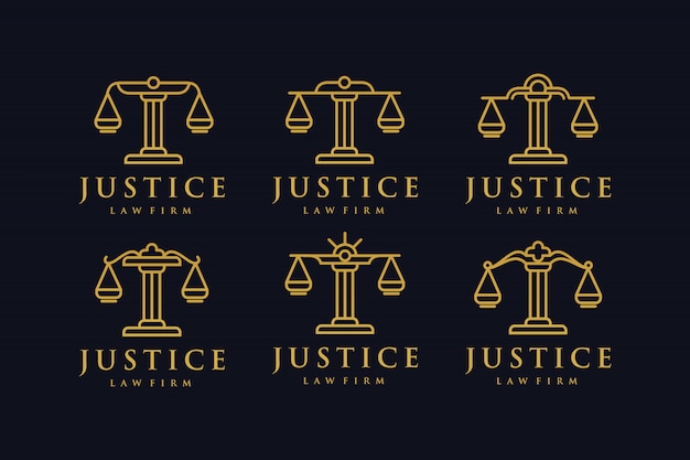 establecer bufete de abogados versión dorada inspiración para el diseño del logotipo