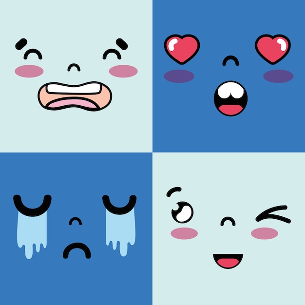 Establecer caras de emoji con carácter de emociones