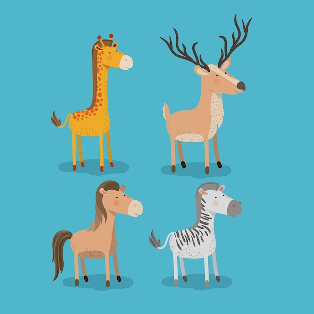 establecer la caricatura animal de la vida silvestre