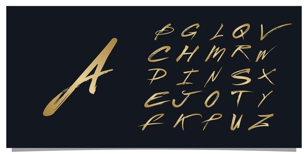 Establecer carta de pincel diseño de logotipo concepto único Vector Premium