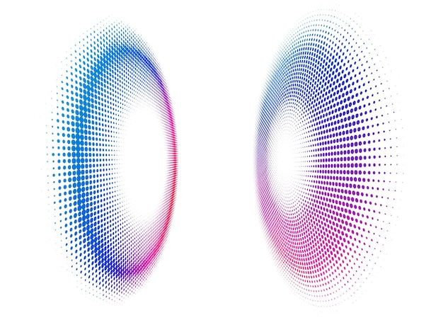 Establecer círculo de elementos de diseño Anillo de oro de colores vectoriales en negrita aislado de rayas onduladas de brillo abstracto de muchos remolinos brillantes creados con la ilustración de vector de herramienta de mezcla EPS10 para su presentación