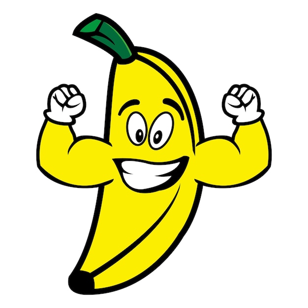 Establecer la colección de carácter lindo del diseño de la mascota del plátano aislado en un fondo blanco