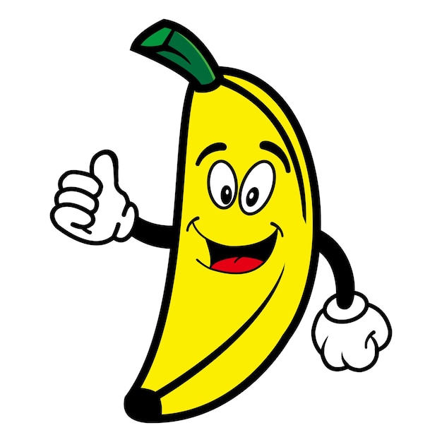 Establecer la colección de carácter lindo del diseño de la mascota del plátano aislado en un fondo blanco