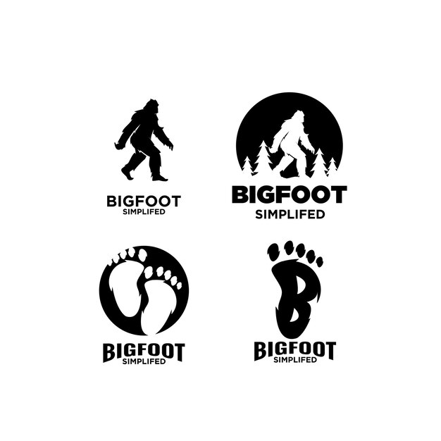 Establecer colección de diseño de icono de logotipo de yeti de pie grande