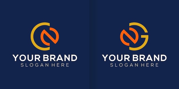 Establecer colección de diseño de logotipo de monograma de paquete letra inicial CN con concepto moderno único