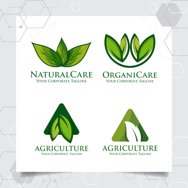 Establecer colección de diseño de plantilla de logotipo de agricultura