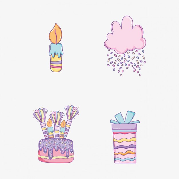 Establecer la decoración de cumpleaños feliz para celebrar el evento
