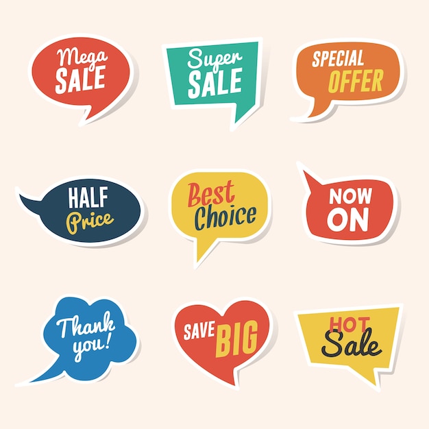 Establecer descuento y ofrecer plantillas de Paper Speech Bubble