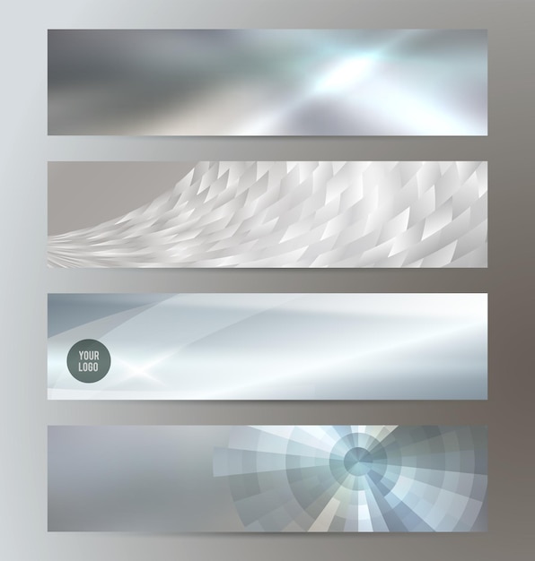 Establecer diseño encabezado sitio web fondo resplandor luz metal01