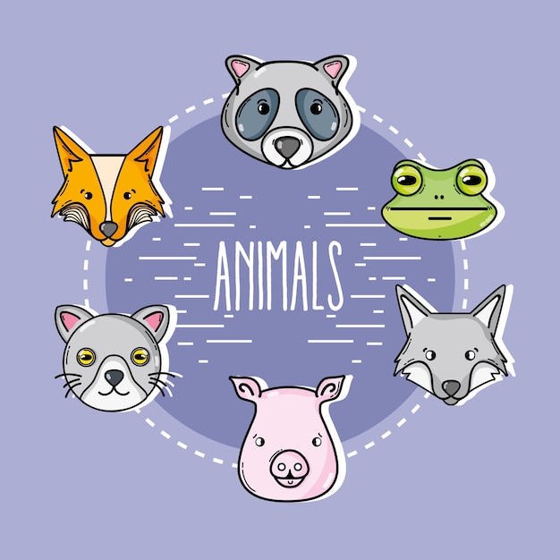 Establecer el diseño lindo de animales naturales