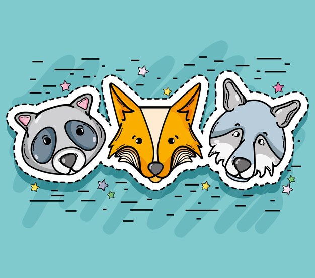Establecer el diseño lindo de animales naturales