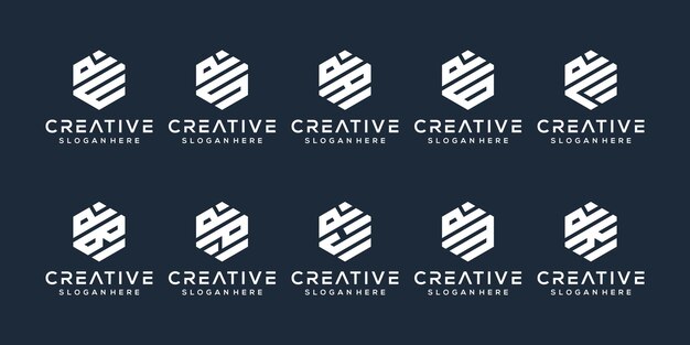 establecer el diseño del logotipo de la letra d del paquete