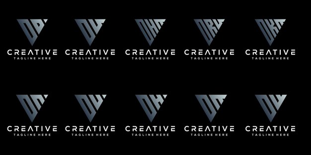 Establecer el diseño del logotipo de la letra d del paquete