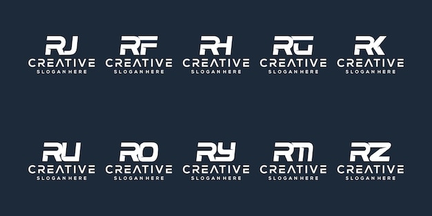 Establecer el diseño del logotipo de la letra r del monograma
