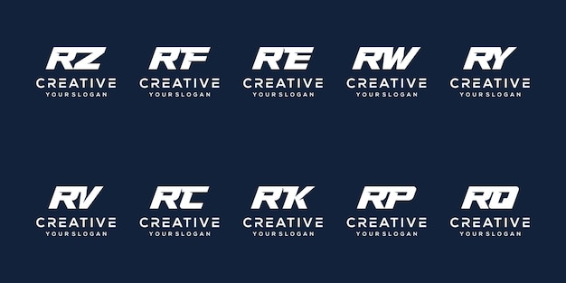 Establecer el diseño del logotipo de la letra r del paquete