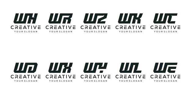 establecer el diseño del logotipo de la letra w del monograma