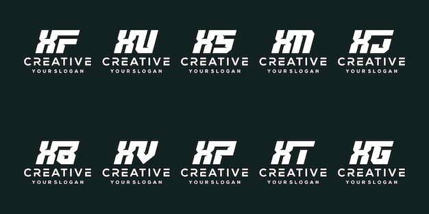 establecer el diseño del logotipo de la letra x del monograma abstracto