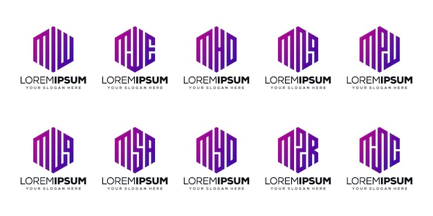 Establecer diseño de logotipo moderno letra f