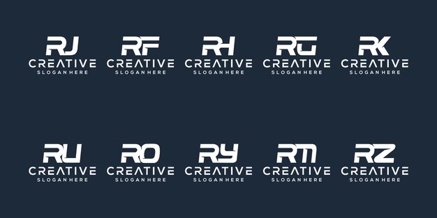 Establecer diseño de logotipo monograma letra r