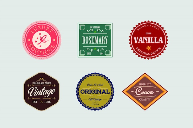 Establecer diseño de logotipo vintage insignia